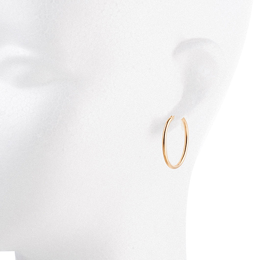 ノーブランド 18K ゴールド フープ ピアス 31100685 イエローゴールド 新品 サブカット 1枚目
