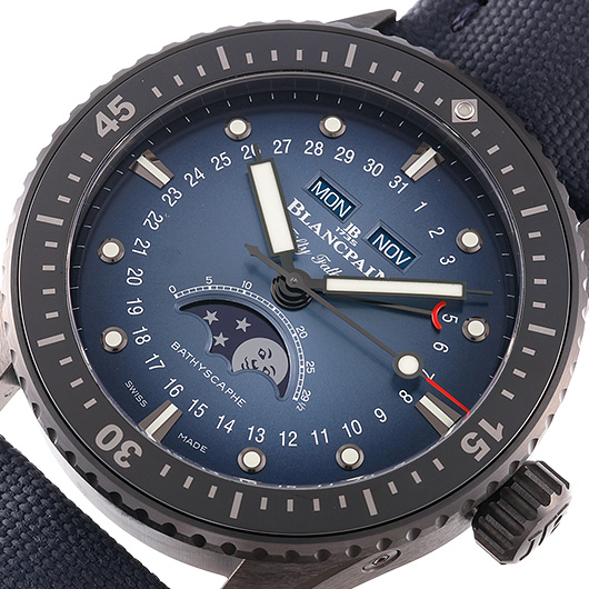 ブランパン フィフティ ファゾムス バチスカーフ コンプリート カレンダー 5054-0140-O52A ブルー 新品未使用 サブカット 1枚目