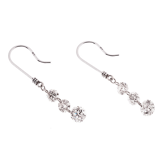 ノーブランド ダイヤモンド ピアス 13100673 プラチナ 新品 サブカット 4枚目