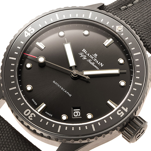ブランパン フィフティ ファゾムス バチスカーフ 5000-0130-B52A ブラック 中古 サブカット 1枚目