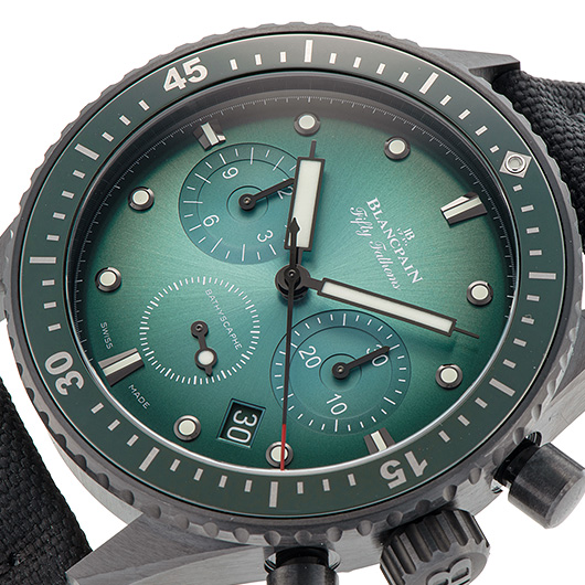 ブランパン フィフティ ファゾムス バチスカーフ フライバック 5200-0153-B52A グリーン 中古 サブカット 1枚目