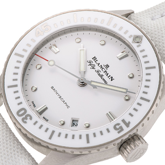 ブランパン フィフティ ファゾムス バチスカーフ 5100-1127-W52A ホワイト 中古 サブカット 1枚目