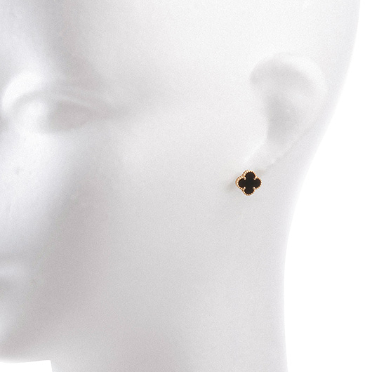 ヴァンクリーフ＆アーペル スウィート アルハンブラ ピアス イエローゴールド/ブラック 中古 サブカット 1枚目