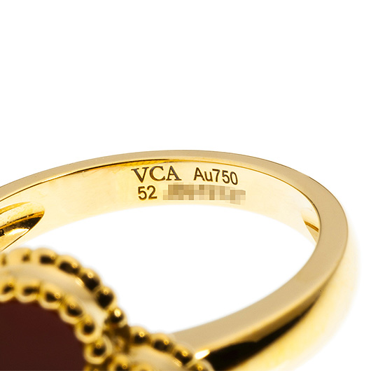 ヴァンクリーフ＆アーペル ヴィンテージ アルハンブラ リング VCARD40852 イエローゴールド/レッド 中古 サブカット 3枚目