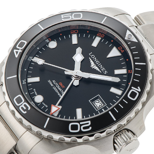 ロンジン ハイドロコンクエスト GMT L3.790.4.56.6 ブラック 新品 サブカット 1枚目