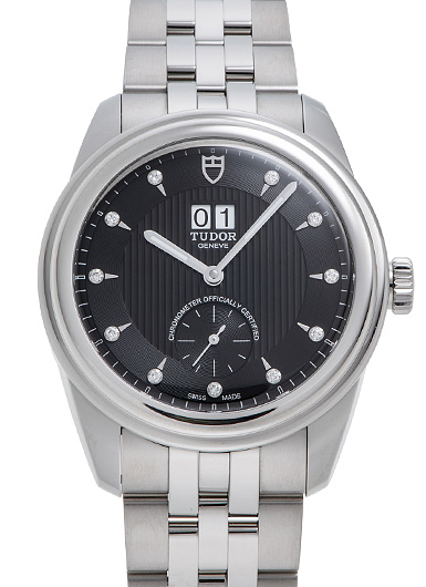 チューダー/チュードル TUDOR グラマーダブルデイト 黒文字盤 57100 ブラック ステンレススチール 自動巻き メンズ 腕時計