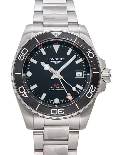 ロンジン ハイドロ コンクエスト GMT L3.790.4.56.6 ブラック 新品