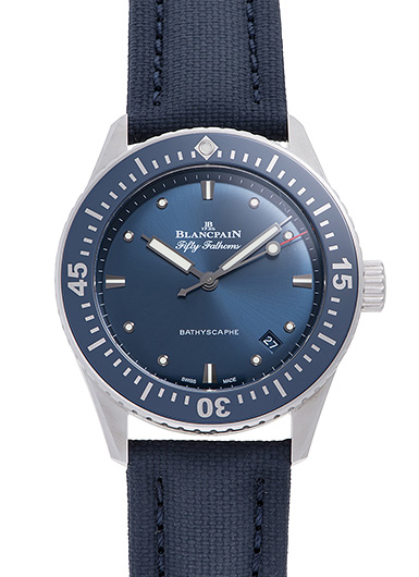 ブランパン フィフティ ファゾムス バチスカーフ 5100-1140-O52A ブルー 中古