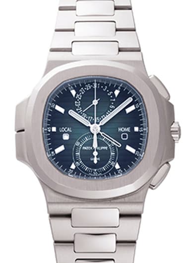 パテックフィリップ ノーチラス トラベルタイム クロノグラフ 5990/1A-011 ブルー 中古