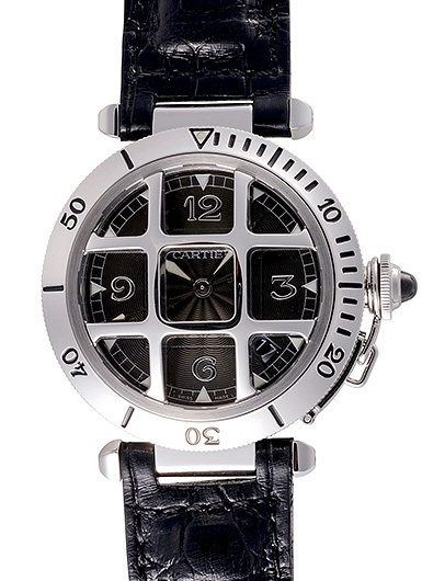 カルティエ パシャ N°950グリッド W3106255 ブラック 中古