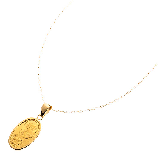 ノーブランド 24K ゴールド メダイ ネックレス 31100019 イエローゴールド 新品