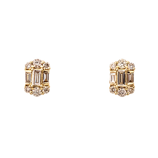 ノーブランド ダイヤモンド ピアス 13015362 イエローゴールド/シルバー 新品
