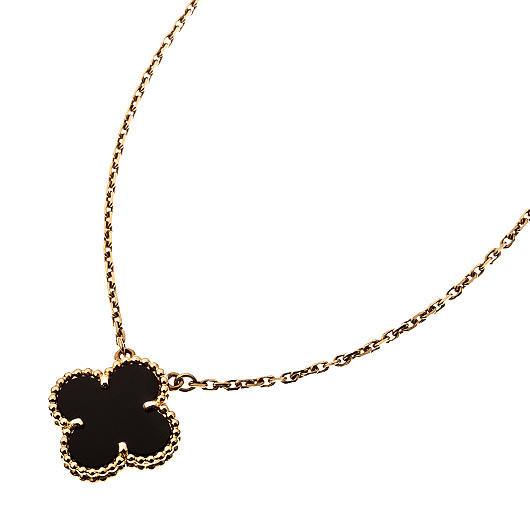 ヴァンクリーフ＆アーペル ヴィンテージ アルハンブラ ペンダント イエローゴールド/ブラック 中古