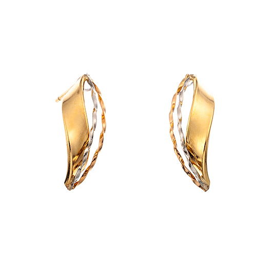 ノーブランド 3カラー 地金  ピアス 4728610 イエローゴールド/プラチナ/ピンクゴールド 新品