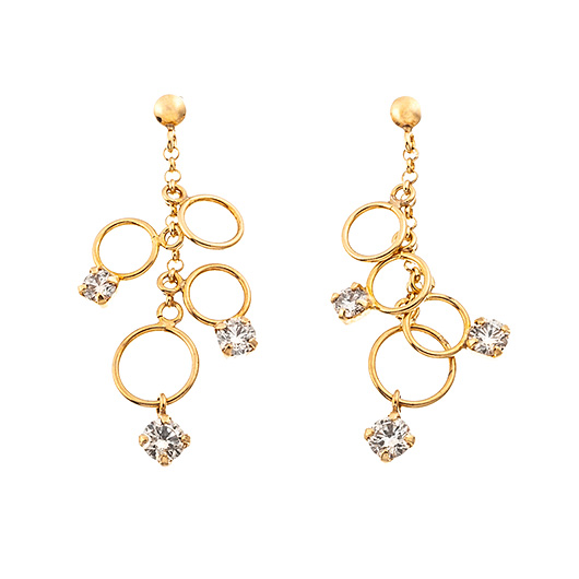 ノーブランド ダイヤモンド ピアス 4308570 イエローゴールド 新品