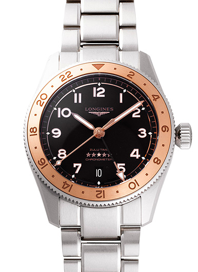 ロンジン スピリット ズールー タイム L3.803.5.53.6 ブラック 中古