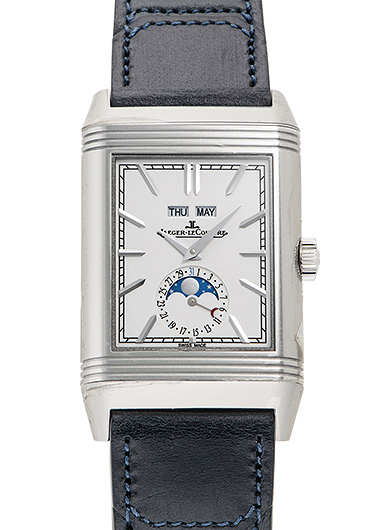 ジャガー・ルクルト レベルソ トリビュート デュオ カレンダー Q3918420 シルバー/ブルー 新品