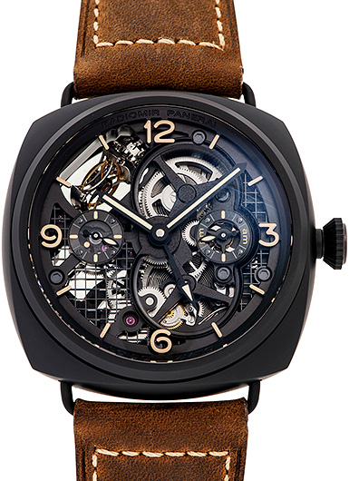 パネライ ラジオミール トゥールビヨン GMT セラミカ PAM00350 ブラック 中古