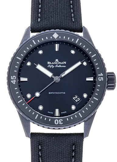 ブランパン フィフティ ファゾムス バチスカーフ 5000-0130-B52A ブラック 中古