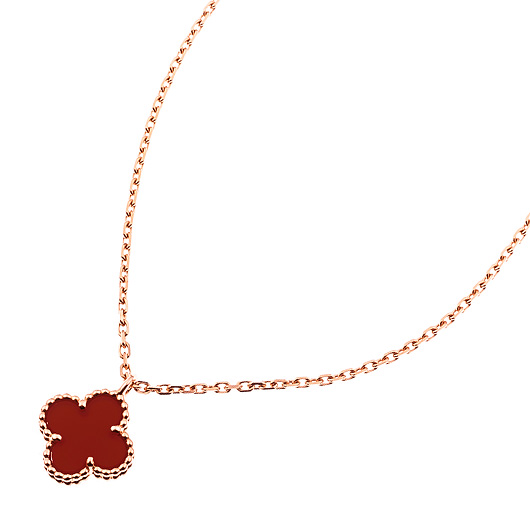 ヴァンクリーフ＆アーペル スウィート アルハンブラ ペンダント VCARN59M00 ピンクゴールド/オレンジ 中古