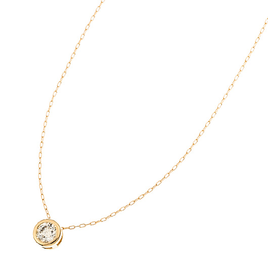 ノーブランド 一粒 ダイヤモンド ネックレス 4280870 イエローゴールド/シルバー 新品