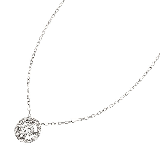 ノーブランド ダイヤモンド ネックレス 4647610 プラチナ/シルバー 新品