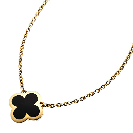 ヴァンクリーフ＆アーペル ピュア アルハンブラ ペンダント イエローゴールド/ブラック 中古