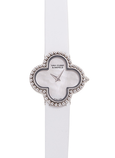 ヴァンクリーフ＆アーペル アルハンブラ スモール モデル ウォッチ VCARD21600 ホワイト 中古