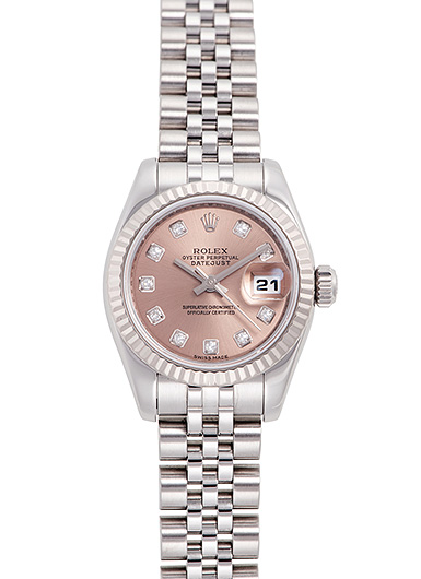 ロレックス デイトジャスト 179174G ピンク 中古