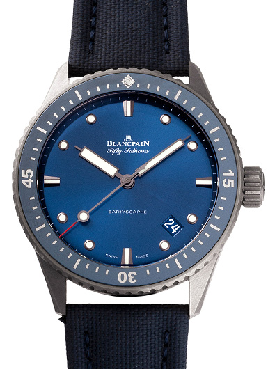 ブランパン フィフティ ファゾムス バチスカーフ 5000-0240-O52A ブルー 中古