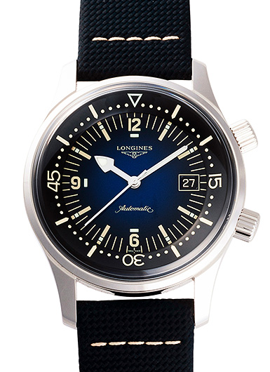 ロンジン レジェンドダイバー デイト L3.774.4.90.2 ブルー 中古