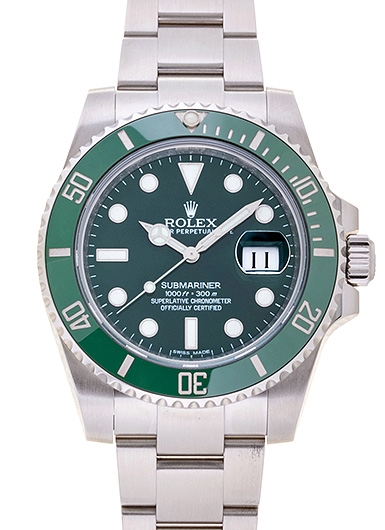 ロレックス サブマリーナ デイト 116610LV グリーン 中古