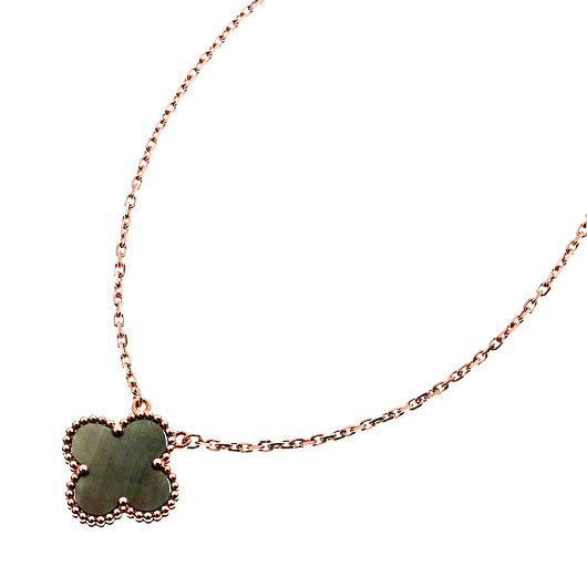 ヴァンクリーフ＆アーペル ヴィンテージ アルハンブラ ペンダント ピンクゴールド/ブラック 中古