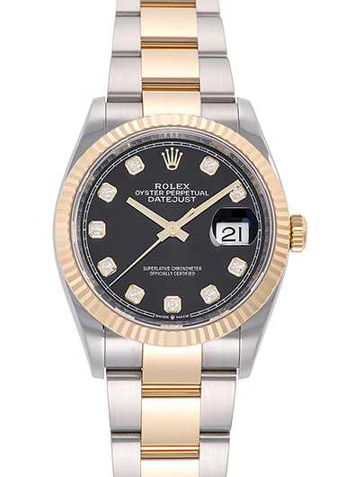 ロレックス デイトジャスト36 126233G ブラック 中古