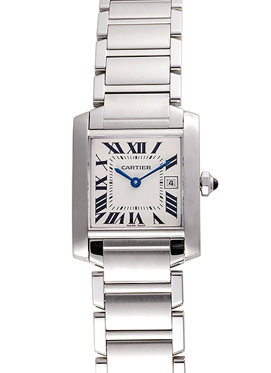 カルティエ タンクフランセーズ W51011Q3 ホワイト 中古