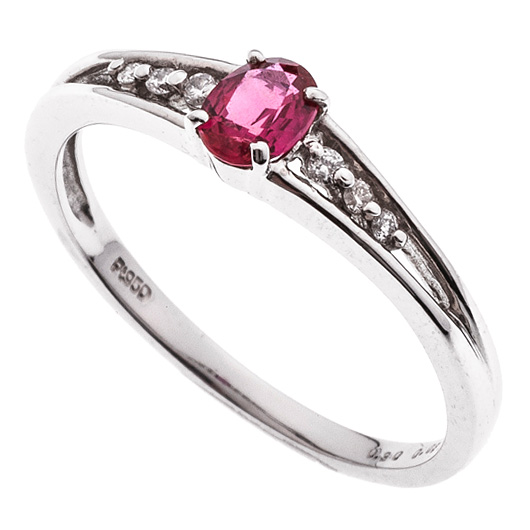 ノーブランド ルビー リング 41006350 プラチナ/レッド 新品
