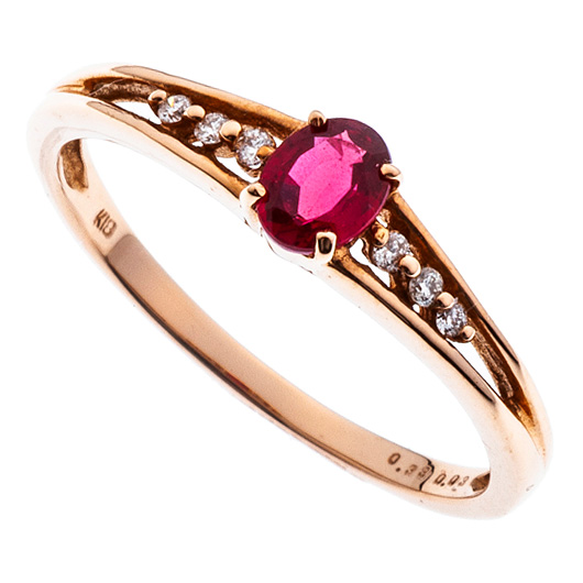 ノーブランド ルビー リング 41006353 ピンクゴールド/レッド 新品