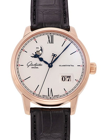 グラスヒュッテオリジナル セネター エクセレンス パノラマデイト ムーンフェイズ 1-36-04-02-05-61 シルバー 未使用品