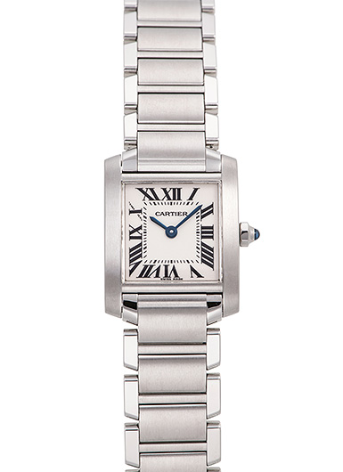 カルティエ タンクフランセーズSM W51008Q3 シルバー 中古