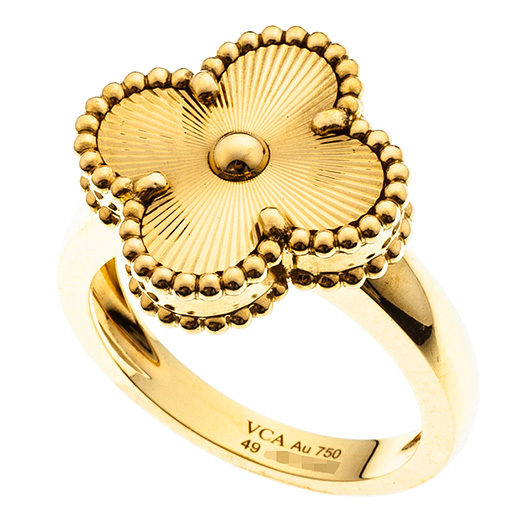 ヴァンクリーフ＆アーペル ヴィンテージ アルハンブラ リング VCARP6I349 イエローゴールド 中古