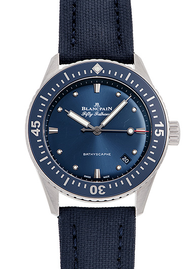 ブランパン フィフティ ファゾムス バチスカーフ 5100-1140-O52A ブルー 中古