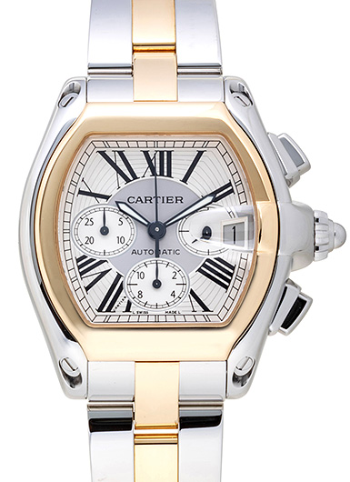 カルティエ ロードスタークロノ W62027Z1 シルバー 中古