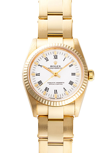 ロレックス オイスター パーペチュアル 67518 ホワイト 中古