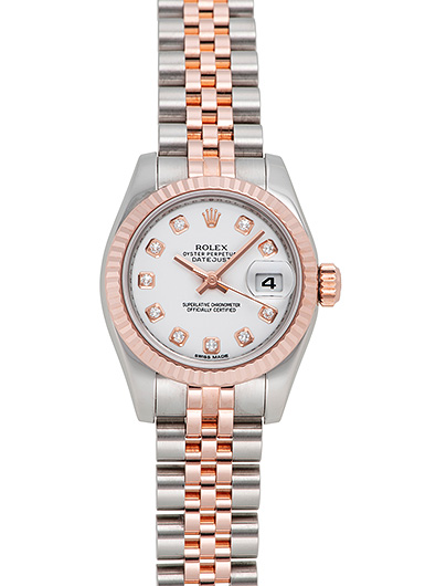 ロレックス デイトジャスト 179171G ホワイト 中古