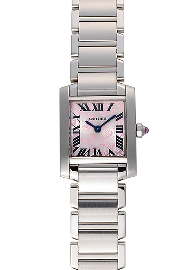 カルティエ タンクフランセーズSM W51031Q3 シルバー/ピンク 中古