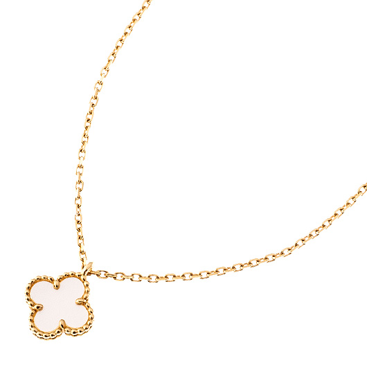 ヴァンクリーフ＆アーペル スウィート アルハンブラ ペンダント VCARF69100 イエローゴールド/ホワイト 中古