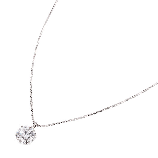 ノーブランド 一粒 ダイヤモンド ネックレス 4647310 プラチナ 新品