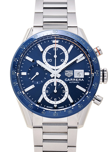 タグ・ホイヤー カレラ キャリバー16 クロノグラフ CBM2112.BA0651 ブルー 中古