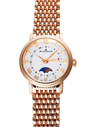 ブランパン ヴィルレ デイト ムーンフェイズ 6106-3642-MMB シルバー 中古