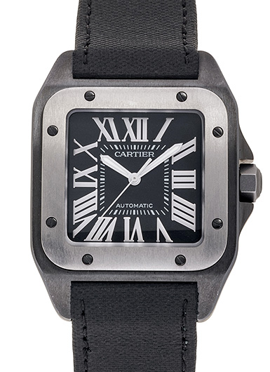 カルティエ サントス100 カーボン LM W2020010 ブラック/シルバー 中古